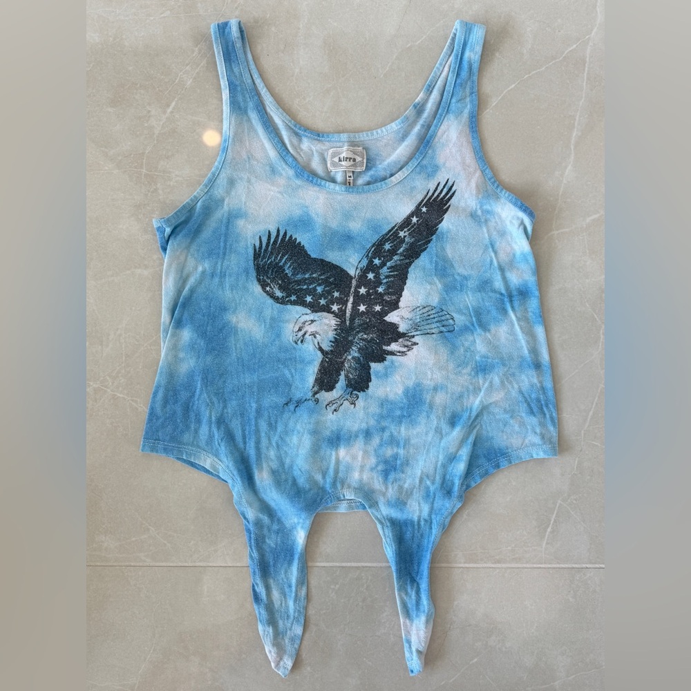 Pacsun Kirra Blue Tie-Dye Eagle Tank Top